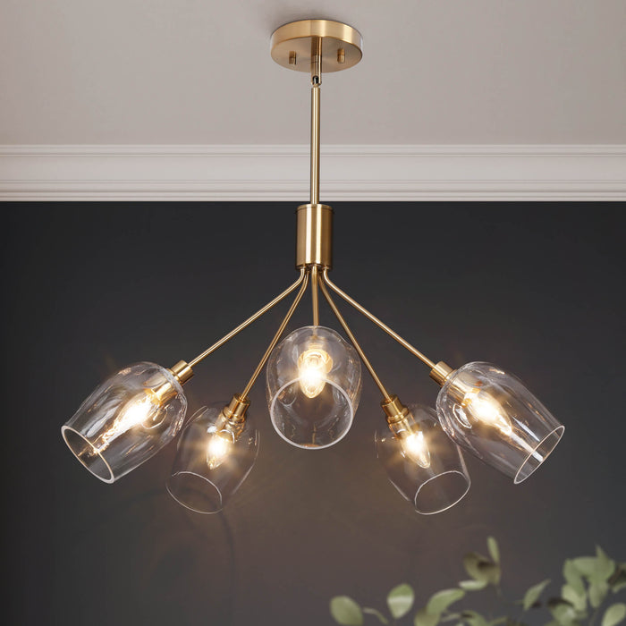 Fupoto 5-Light Brass Chandeliers