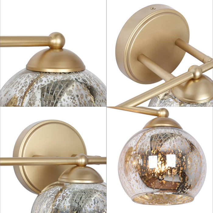 Deuday 3-Light Gold Bathroom Vanity Lights