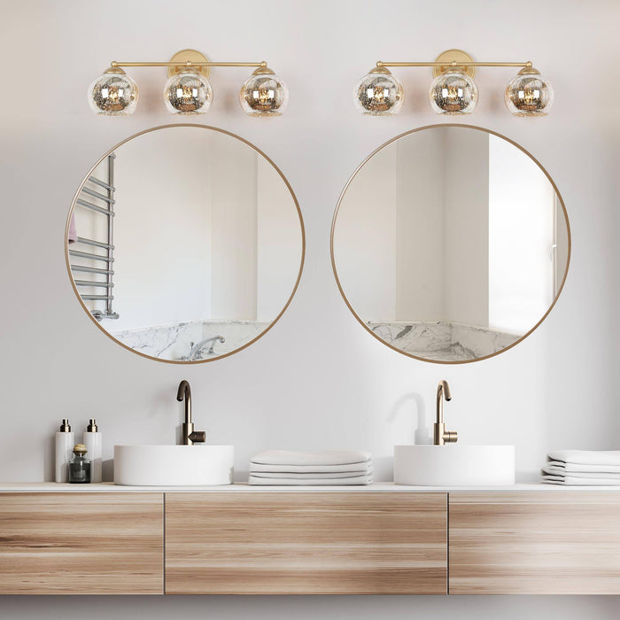 Deuday 3-Light Gold Bathroom Vanity Lights