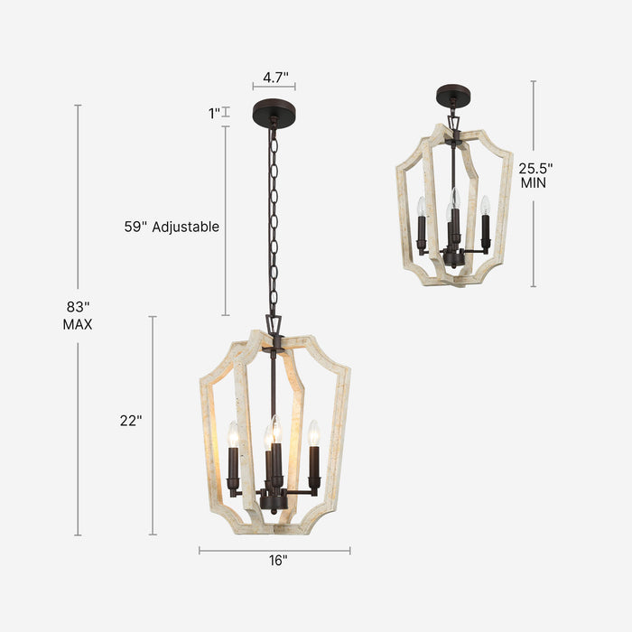 Intega 4-Light Rust Chandelier