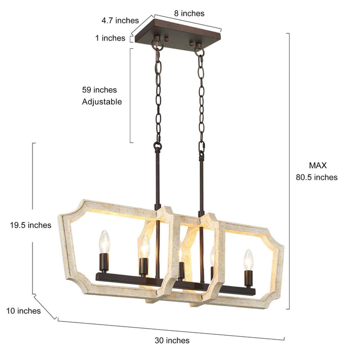 Intega 5-Light White Island Light