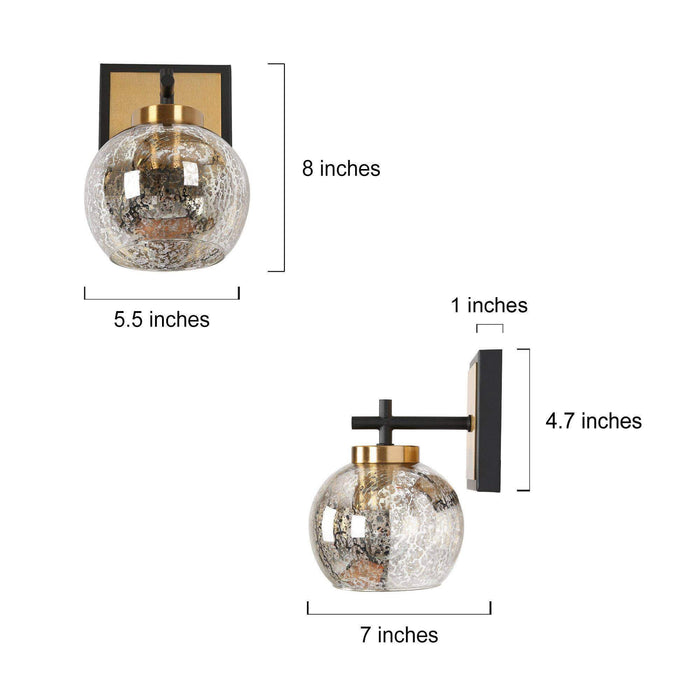 Rafesa 1-Light Black and Brass Wall Sconce
