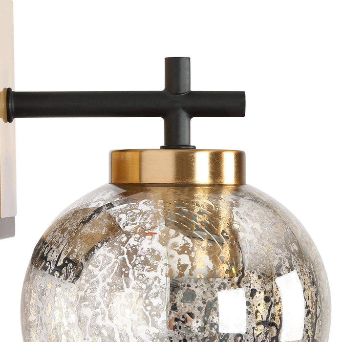 Rafesa 1-Light Black and Brass Wall Sconce