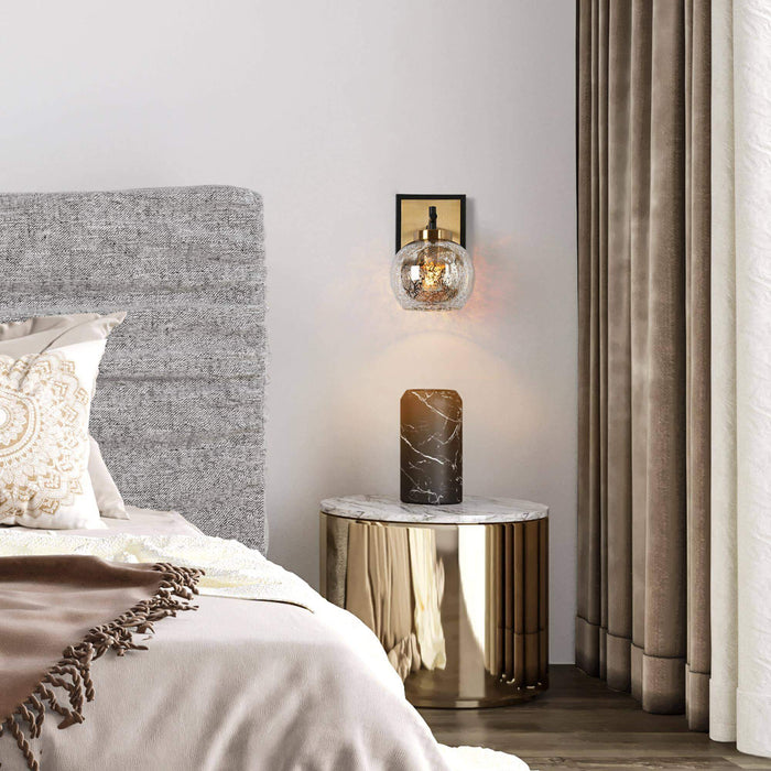 Rafesa 1-Light Black and Brass Wall Sconce
