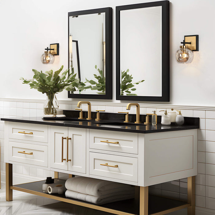Rafesa 1-Light Black and Brass Wall Sconce