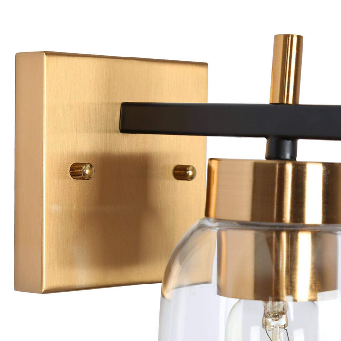 Brocco 1-Light Black and Brass Wall Sconce