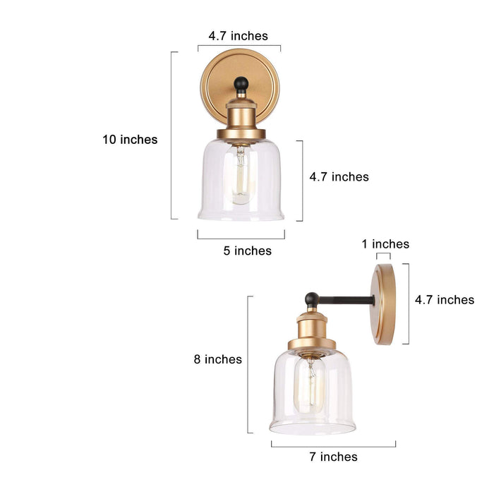 Hengra 1-Light Black and Gold Wall Sconce