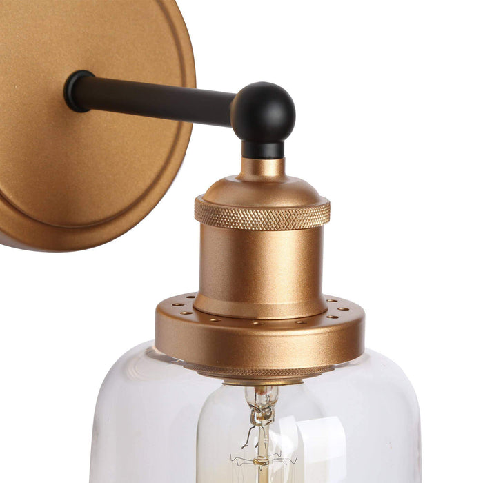 Hengra 1-Light Black and Gold Wall Sconce