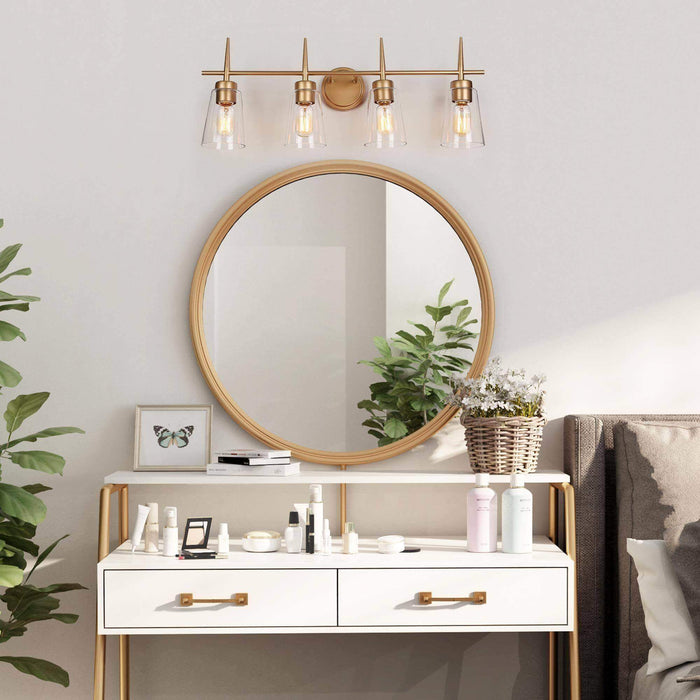 Barbau 4-Light Gold Bathroom Vanity Lights