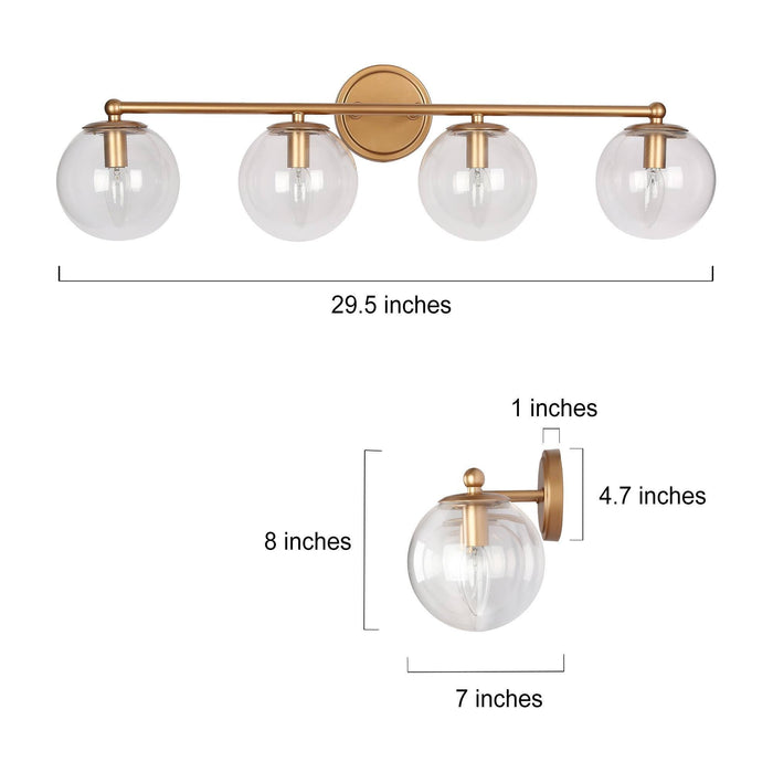 Putali 4-Light Gold Bathroom Vanity Lights
