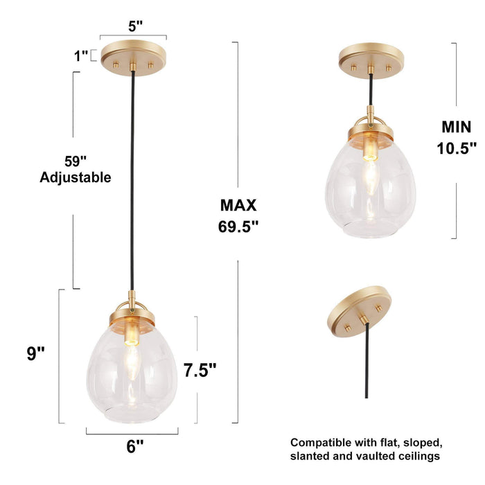 Monani 1-Light Gold Pendant Light