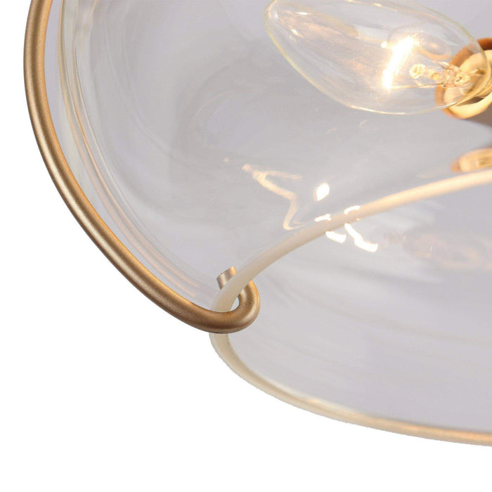 Riccan 3-Light Gold Semi-Flush Mount Light