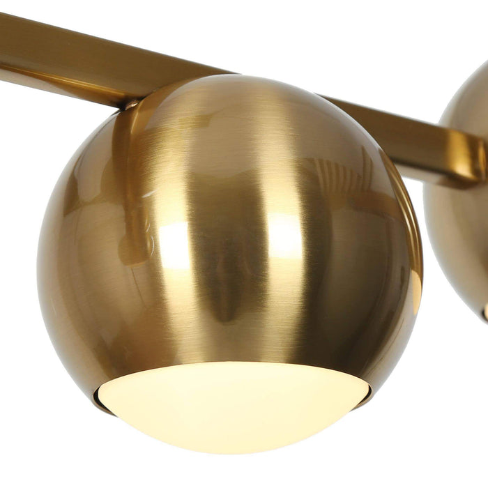 Stelvo 6-Light LED Brass Metal Acrylic Linear Island Light