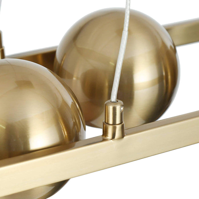Stelvo 6-Light LED Brass Acrylic Linear Island Light