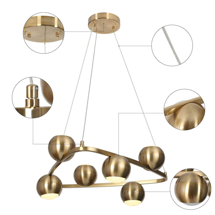 Stelvo 6-Light LED Brass Chandelier