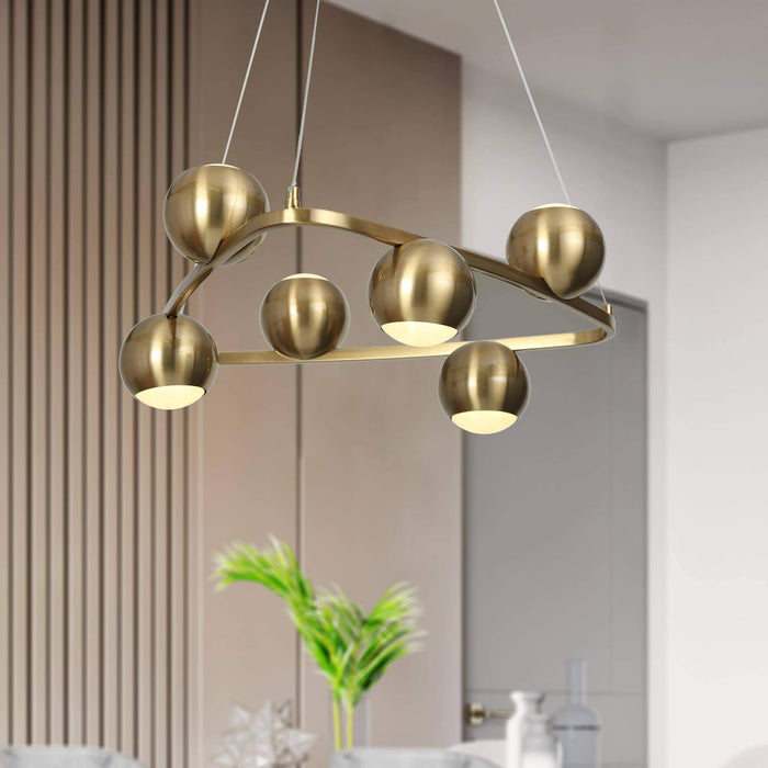 Stelvo 6-Light LED Brass Chandelier