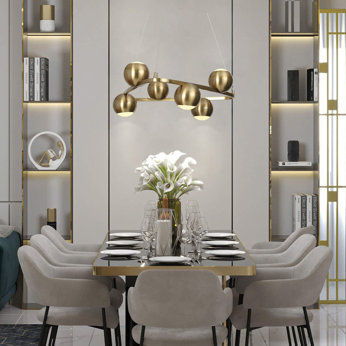 Stelvo 6-Light LED Brass Chandelier