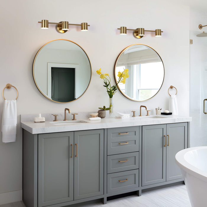 Selagy 3-Light LED Brass Bathroom Vanity Light