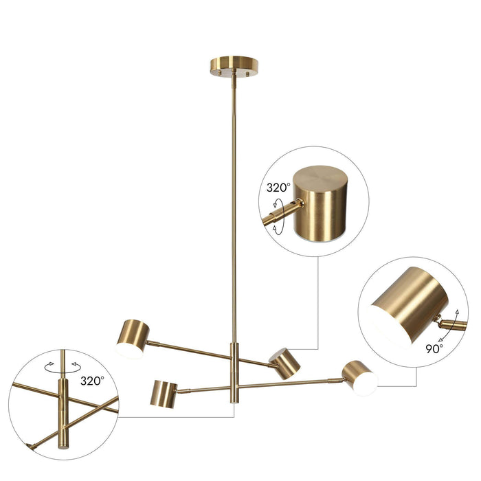 Selagy 4-Light LED Brass Chandelier