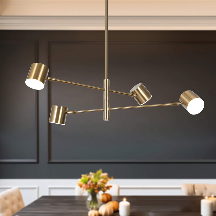 Selagy 4-Light LED Brass Chandelier