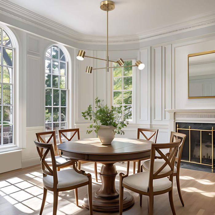 Selagy 4-Light LED Brass Chandelier
