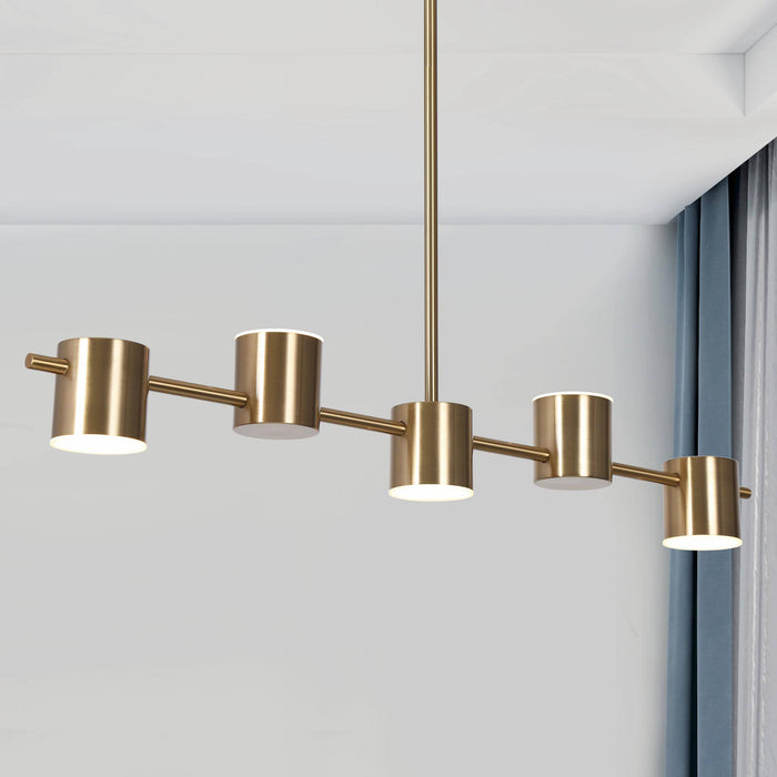 Selagy 5-Light LED Brass Island Light