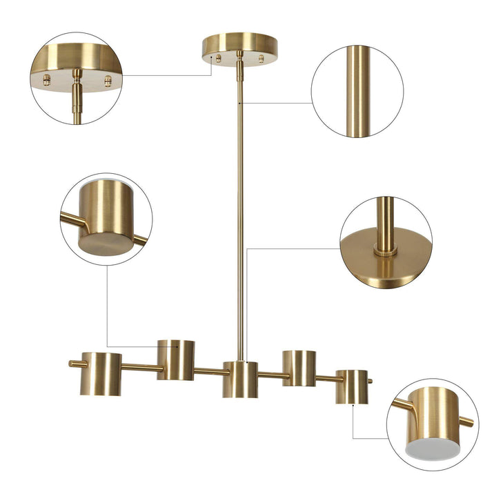 Selagy 5-Light LED Brass Island Light