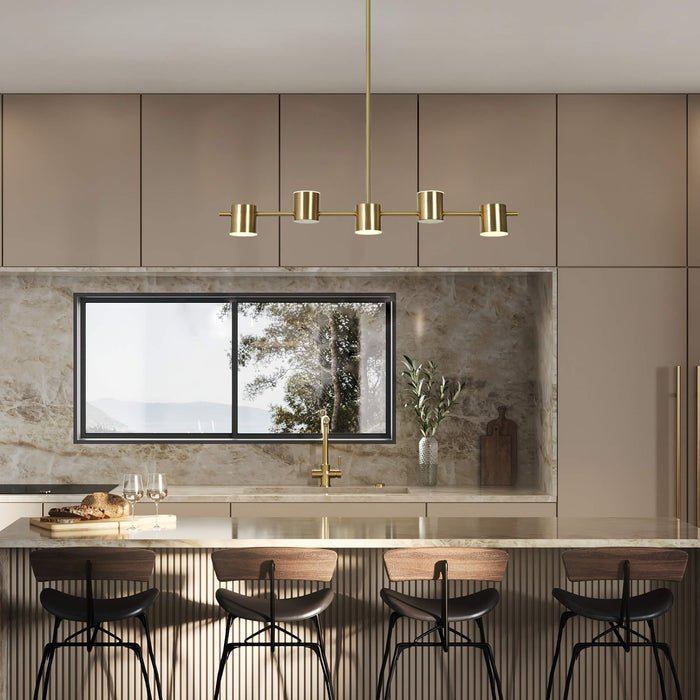 Selagy 5-Light LED Brass Island Light