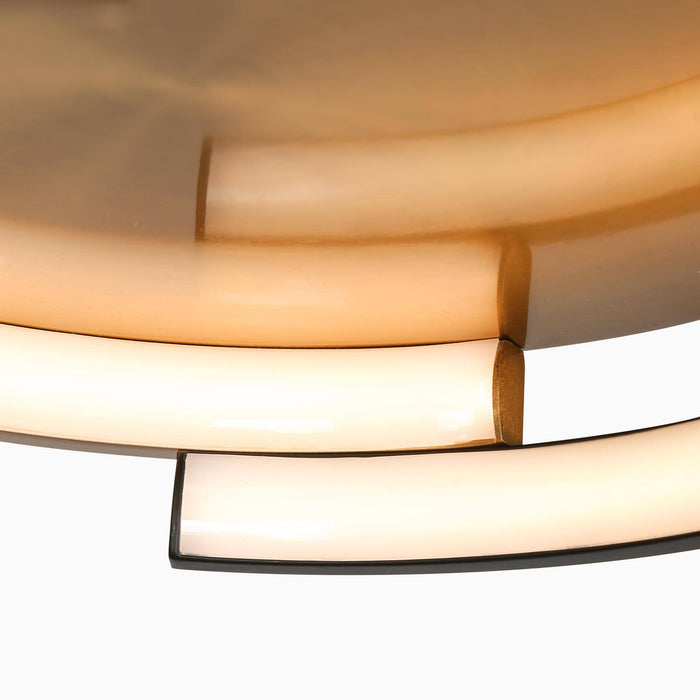 Eamenta 2-Light LED Black and Brass Flush Mount Light