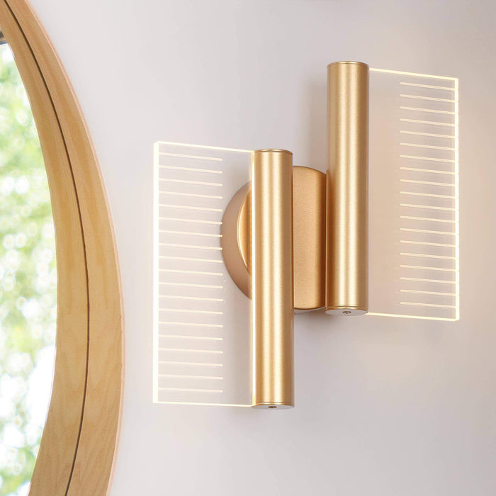 Calyro 2-Light LED Gold Wall Sconce