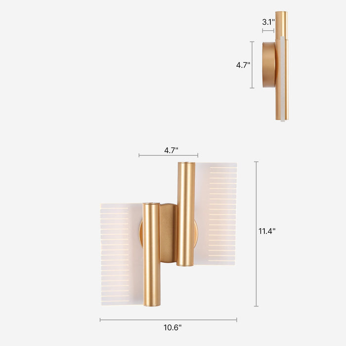 Calyro 2-Light LED Gold Wall Sconce