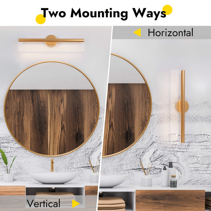 Calyro 1-Light LED Modern Gold Vanity Light