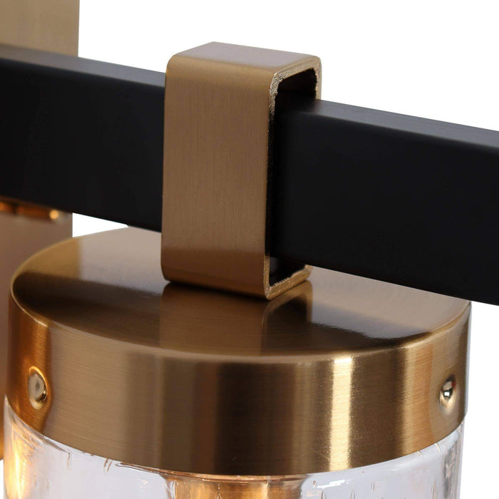 Sean 1-Light Black and Brass Wall Sconce