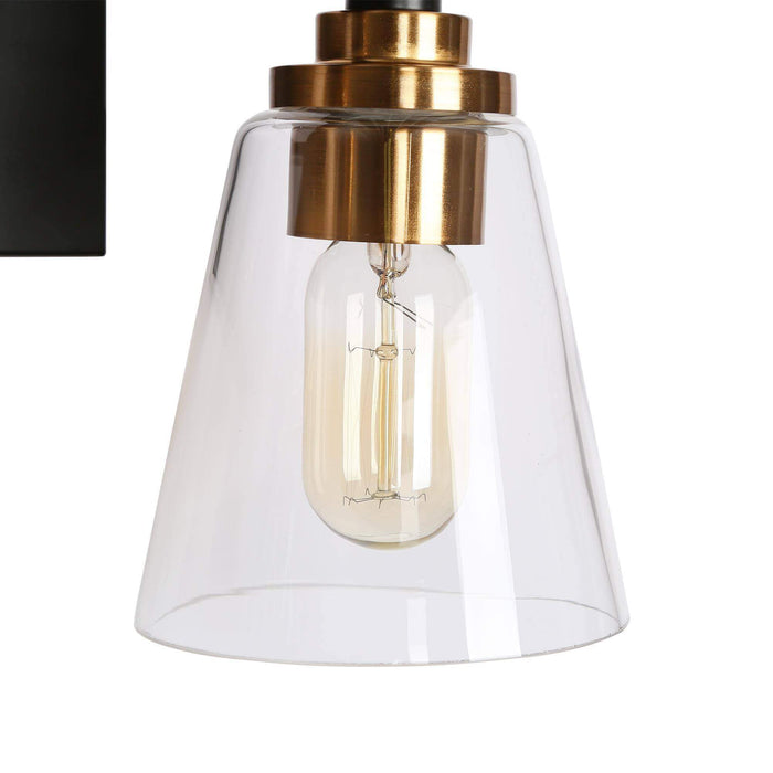 Vatina 3-Light Black and Brass Bathroom Vanity Light