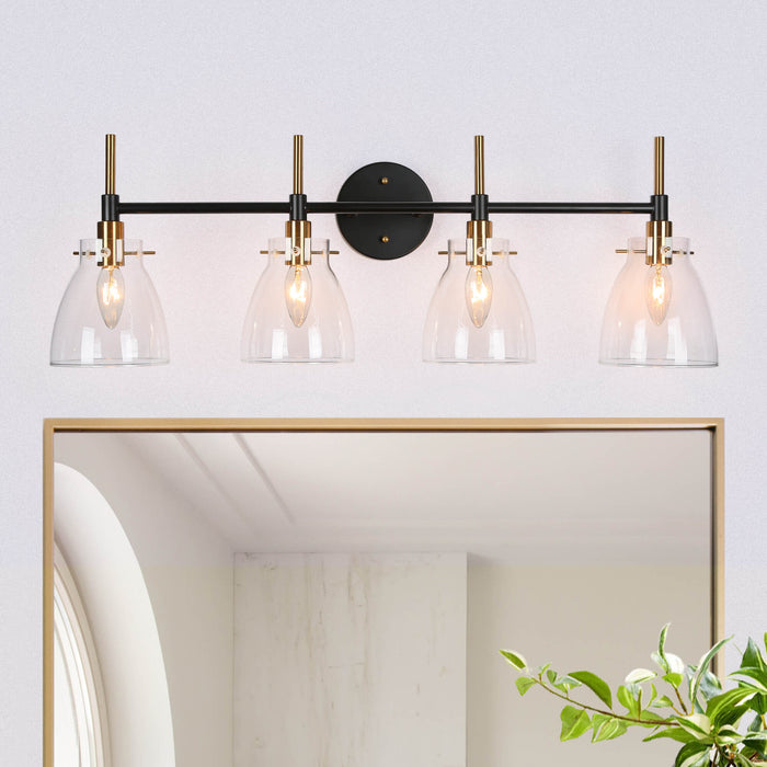 Aviana 4-Light Black Bathroom Vanity Light