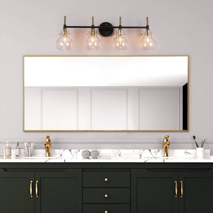 Augitis 4-Light Black and Brass Bathroom Vanity Light