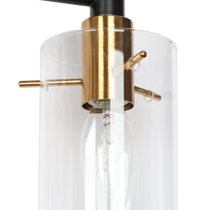 Crasina 4-Light Black and Brass Bathroom Vanity Lights
