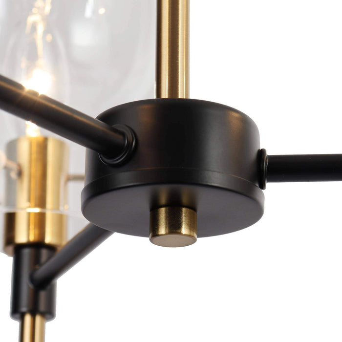Augitis 3-Light Black and Brass Chandelier