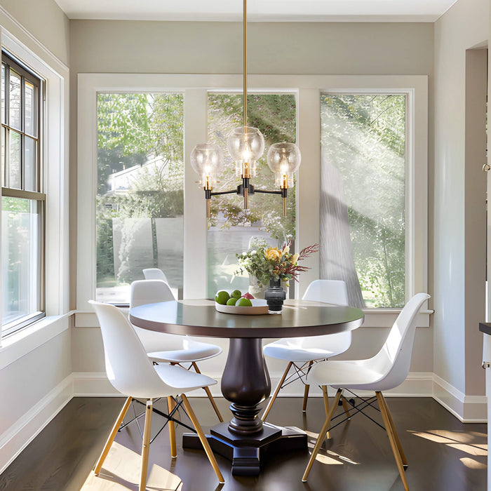 Augitis 3-Light Black and Brass Chandelier