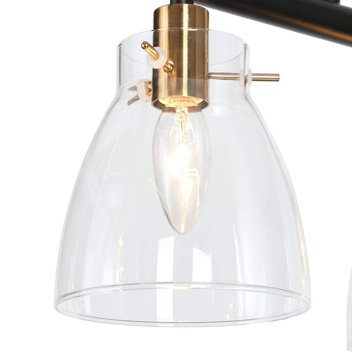 Aviana 5-Light Black and Brass Island Light