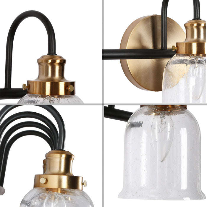 Thelio 4-Light Black and Brass Bathroom Vanity Lights
