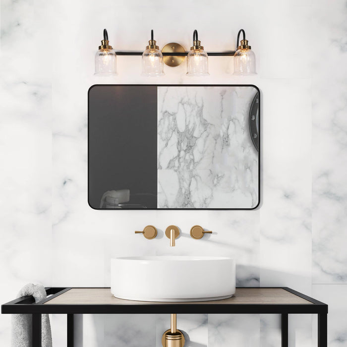 Thelio 4-Light Black and Brass Bathroom Vanity Lights