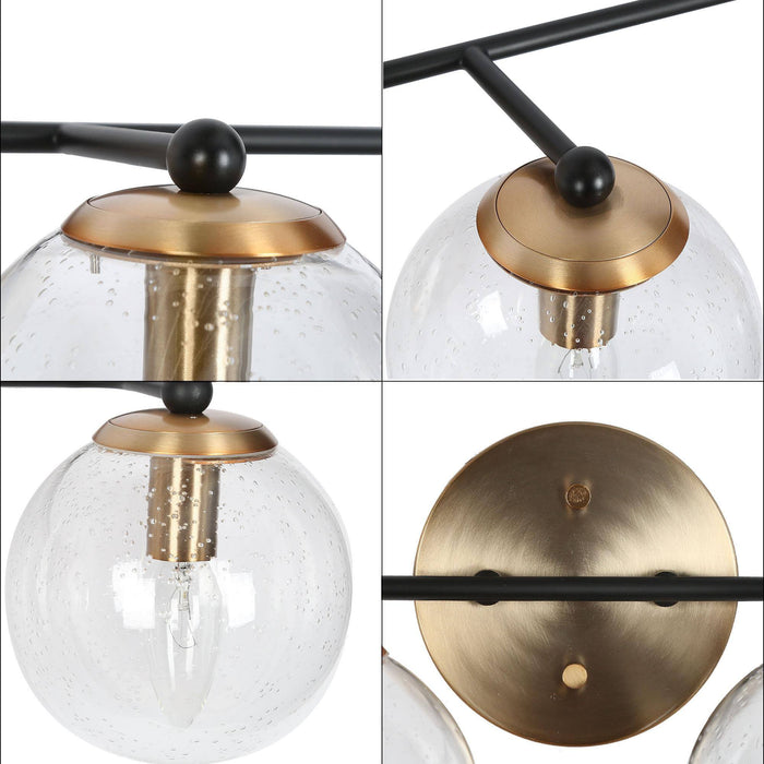 Vellic 4-Light Black and Brass Bathroom Vanity Lights