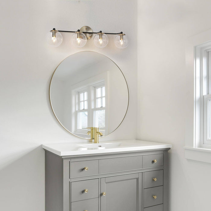 Vellic 4-Light Black and Brass Bathroom Vanity Lights