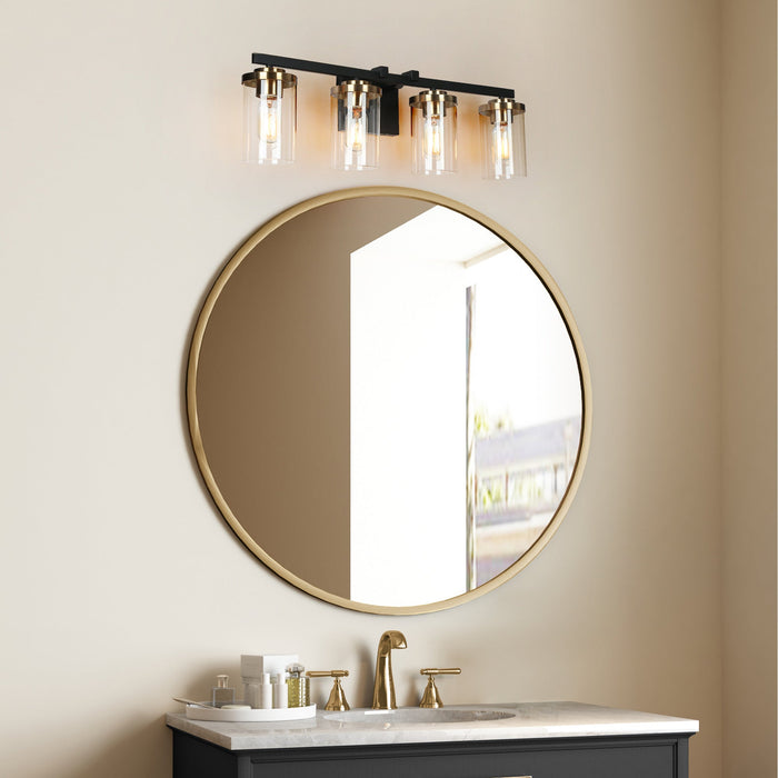 Mystil 4-Light Black and Brass Bathroom Vanity Lights