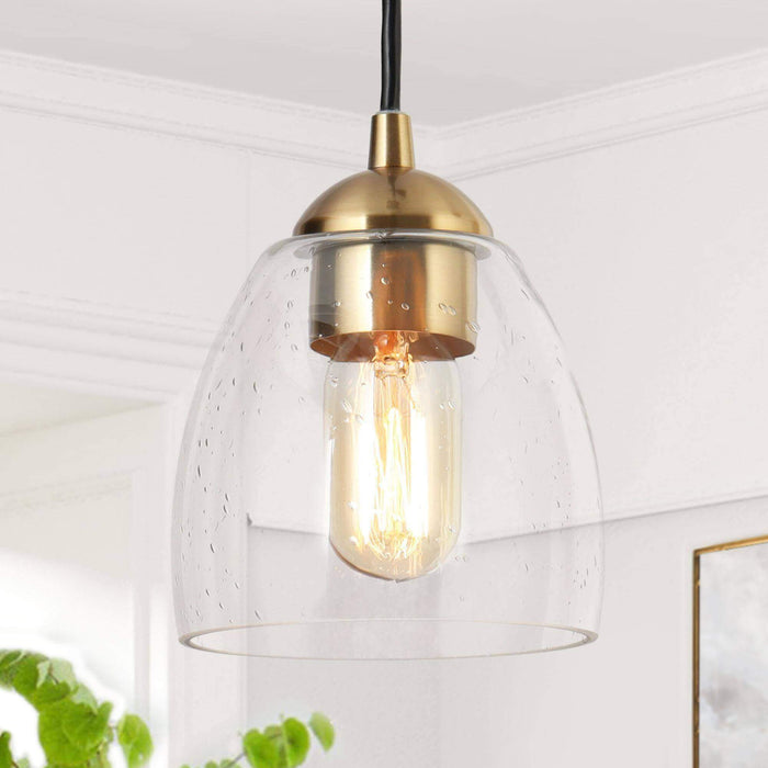 Kerwin 1-Light Black and Brass Pendant Light