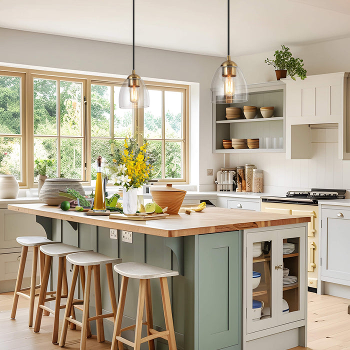Kerwin 1-Light Black and Brass Pendant Light