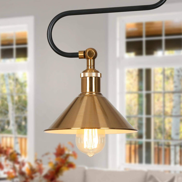 Aventia 1-Light Black and Brass Pendant Light
