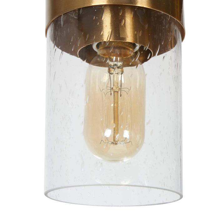 Hormos 3-Light Black and Brass Semi-Flush Mount Light