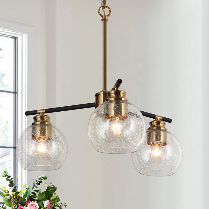 Amiry 3-Light Black and Brass Chandelier